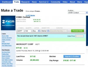 making a stock trade